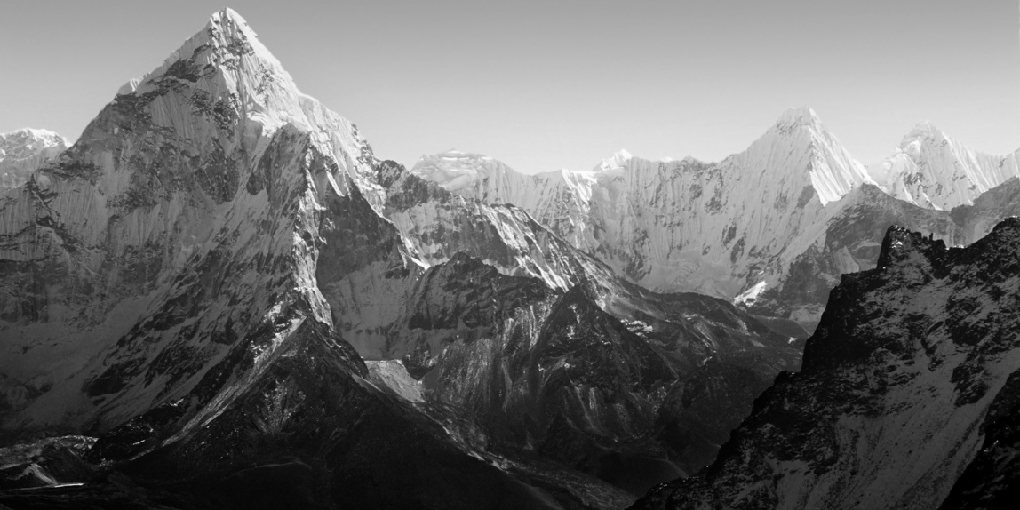 Himalaya Mountains Black and White