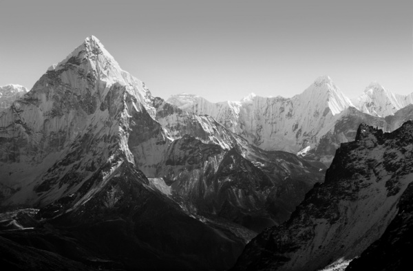 Himalaya Mountains Black and White