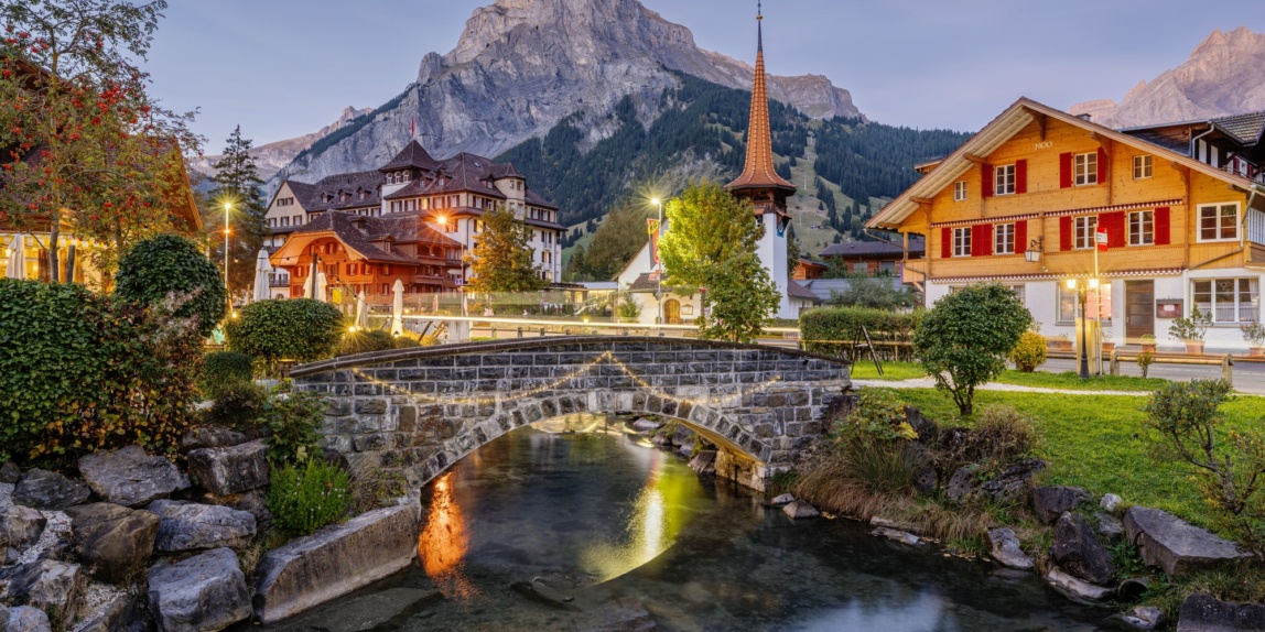 Kandersteg, Schweiz Stadtansicht im Berner Oberland