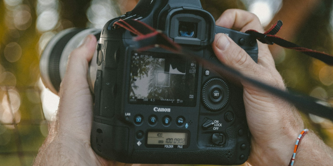 person holding DSLR camera